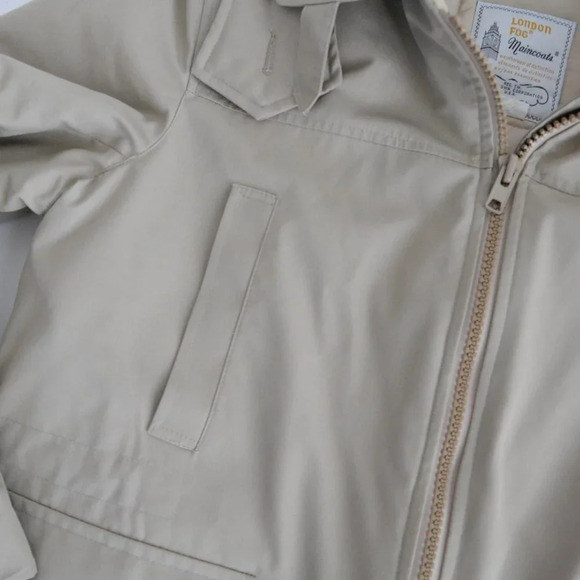 Vintage London Fog  Maincoats Tan Zip Up Puffer Winter Coat Size 42 - Picture 10 of 14